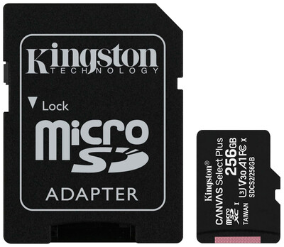 Карта памяти Kingston Canvas Select Plus A1 microSDXC SDCS2/256GB + SD adapter