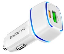 Автомобильное зарядное устройство Borofone BZ14A Type-C Quick Charge 3.0 18W White
