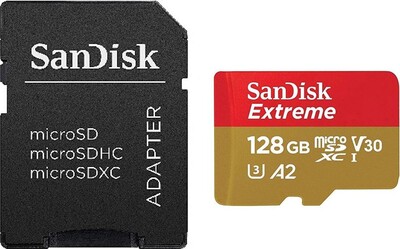 Карта памяти SanDisk Extreme Plus MicroSD Class 10 170 Mb/s 128GB + SD адаптер SDSQXBZ-128G-GN6MA