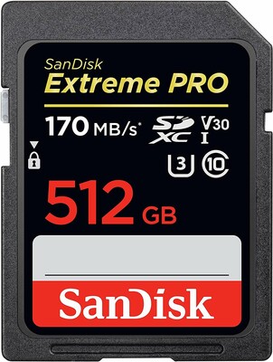 Карта памяти SanDisk Extreme Pro SDXC Class 10 V30 UHS-I U3 R170/W90MB/s 512GB SDSDXXY-512G-GN4IN