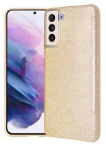 Накладка Diamond для Samsung Galaxy S21+ противоударная Золотистая