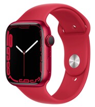 Часы Apple Watch Series 7 GPS 45mm Aluminum Case with Red Sport Band MKN93 Red