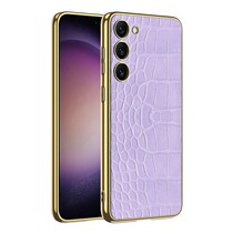 Накладка EG для Samsung Galaxy S23 кожаная Фиолетовая