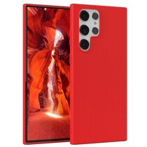 Накладка Soft-touch для Samsung S22 Ultra красная
