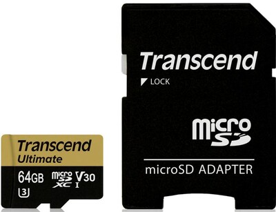 Карта памяти Transcend TS64GUSDU3M microSDXC Class 10 UHS-I U3M Ultimate + адаптер на SD