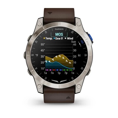 Часы Garmin D2 Mach 1 Titanium Aviator Leather Brown 010-02582-55 фото 7