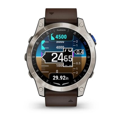 Часы Garmin D2 Mach 1 Titanium Aviator Leather Brown 010-02582-55 фото 12